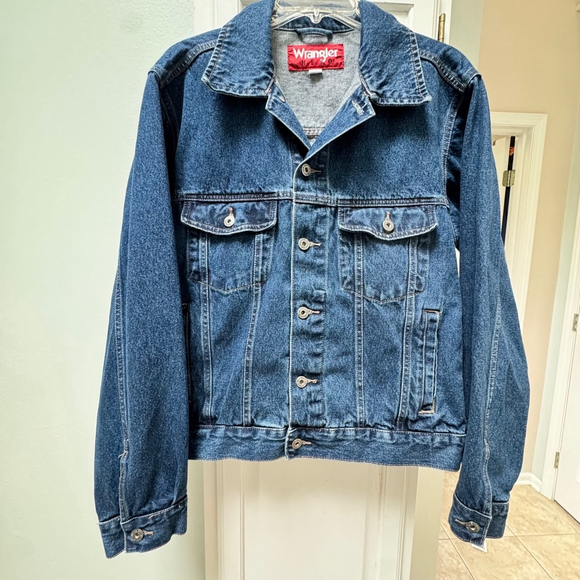 Wrangler Other - Men's Wrangler Denim Blue Jean Jacket Size M Trucker Chore Coat